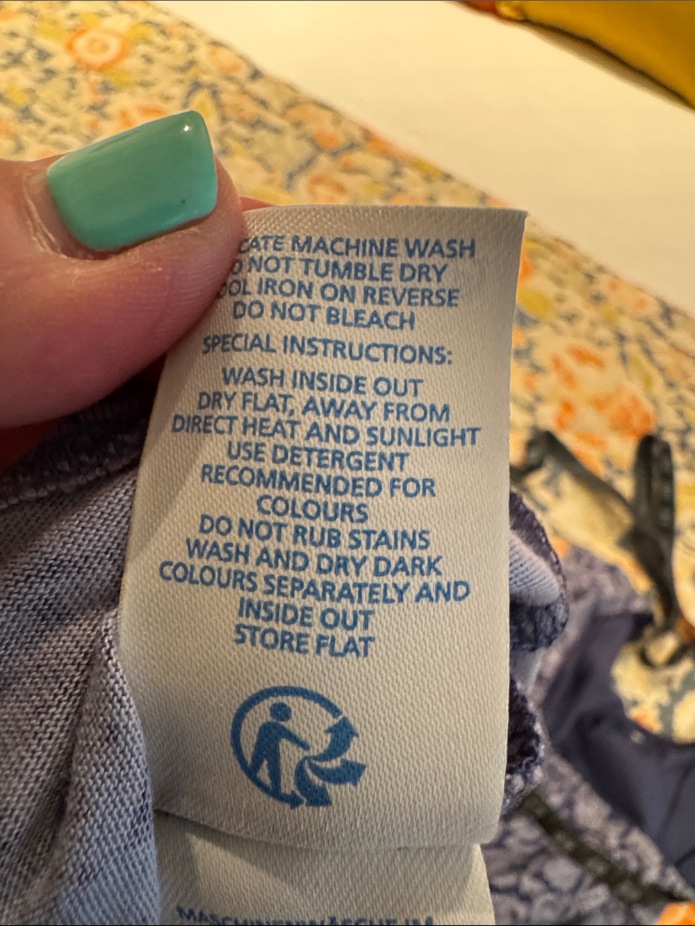 Boden Long-Sleeve Navy and Periwinkle Floral Jersey Dress - Picture 11 of 11